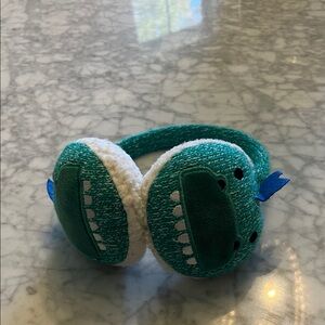 Green and White Crocodile Kids Earmuffs